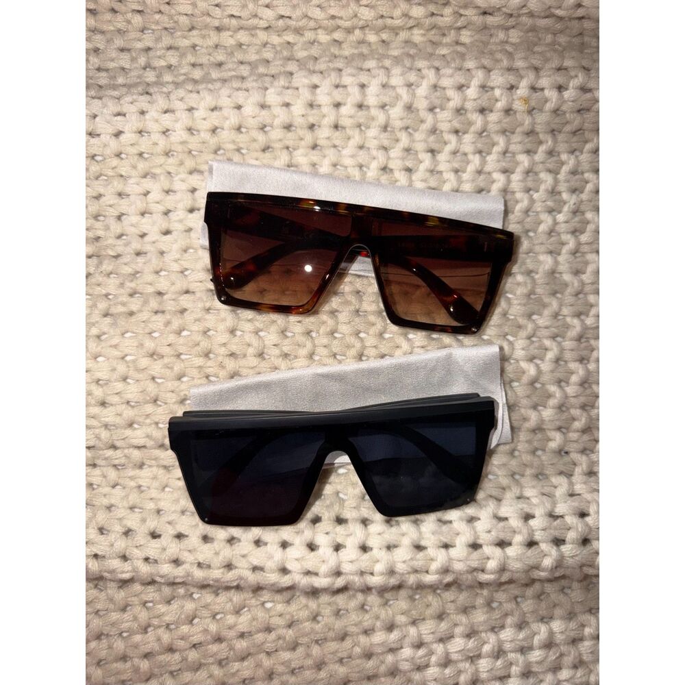 Oversized Square Sunglasses for Women Men Black Tortoise
